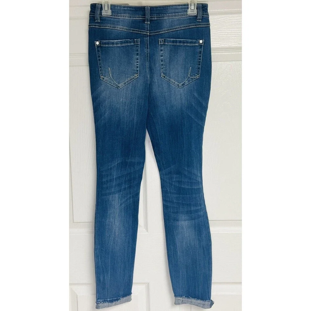 Inc Denim International Concepts Siz 2 Raw Frayed-Hem Skinny Leg Reg Fit Jeans